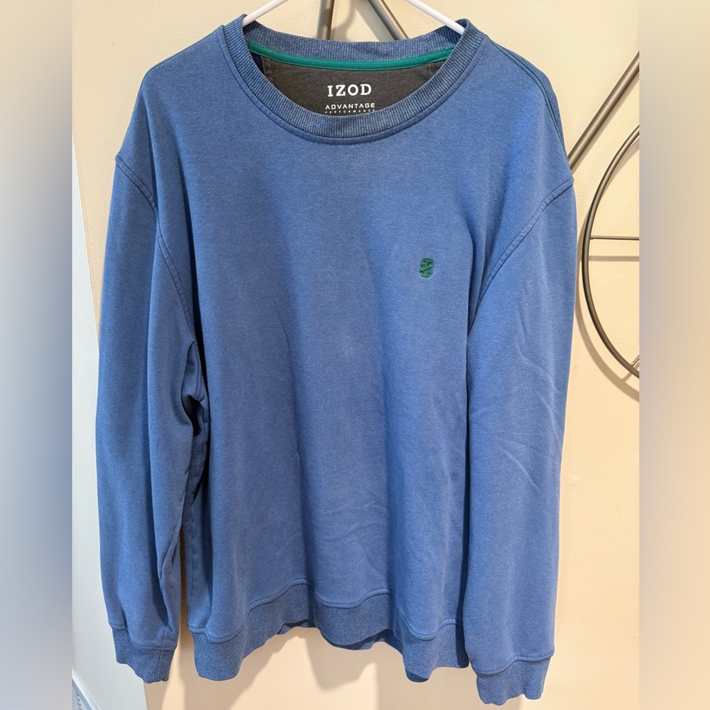 IZOD Men's Classic Blue Crewneck Sweater Size XL Cozy